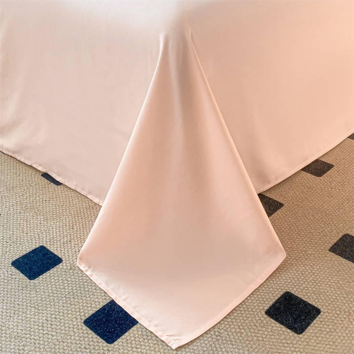 91家纺网 家纺一手货源 找家纺 盛秋家纺 2025新款思雅系列水洗磨毛双拼刺绣四件套 思雅-奶油粉+奶昔白