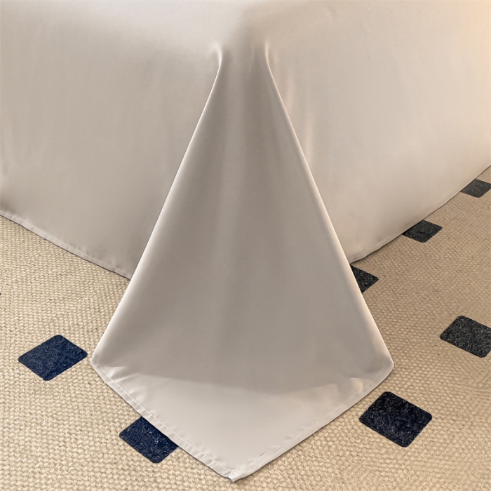 91家纺网 家纺一手货源 找家纺 盛秋家纺 2025新款思雅系列水洗磨毛双拼刺绣四件套 思雅-中灰+山灰