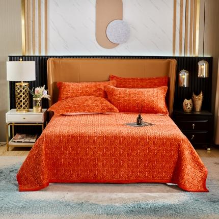 91家纺网 家纺一手货源 找家纺 （总）佳梦家纺 2023新款冬季色织绗缝床盖榻榻米垫子牛奶绒毛毯