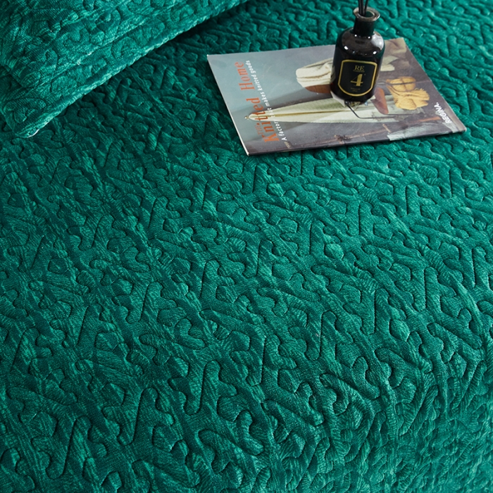 91家纺网 家纺一手货源 找家纺 佳梦家纺 2023新款冬季色织绗缝床盖榻榻米垫子牛奶绒毛毯 墨绿
