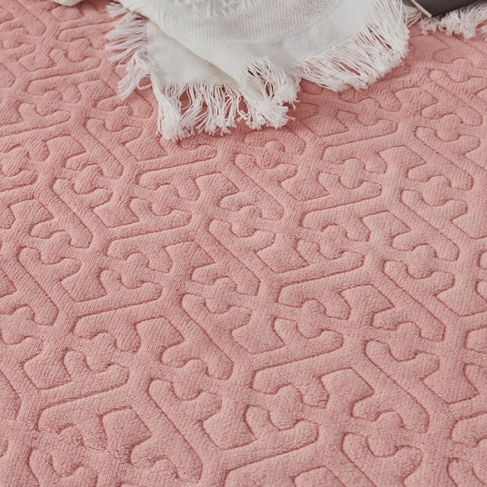 91家纺网 家纺一手货源 找家纺 佳梦家纺 牛奶绒纯色花边床盖绗缝夹棉绒毯三件套榻榻米席梦思床垫子 粉玉