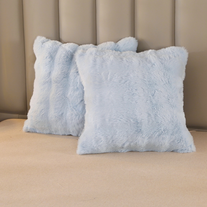 91家纺网 家纺一手货源 找家纺 高端仿皮草兔毛绒盖毯冬季儿童加厚毛毯汽车办公室单人午睡沙发搭腿毯 幽兰