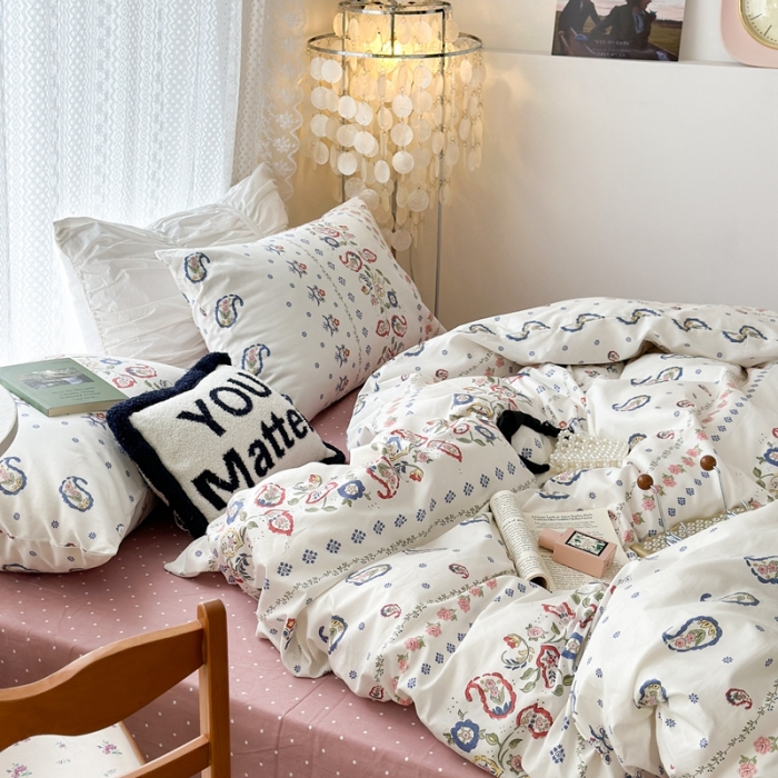 91家纺网 家纺一手货源 找家纺 昔可 2023新款全棉四件套-第五批 复古波西