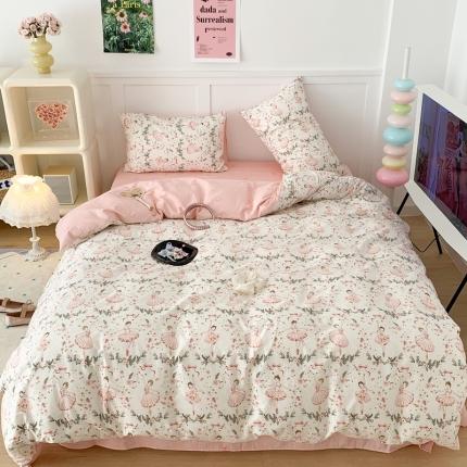 91家纺网 家纺一手货源 找家纺 昔可家纺 2023新款全棉四件套-第六批 芭蕾少女