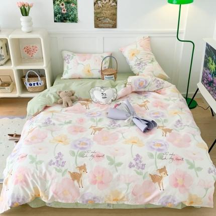 91家纺网 家纺一手货源 找家纺 昔可家纺 2023新款全棉四件套-第六批 花花小鹿