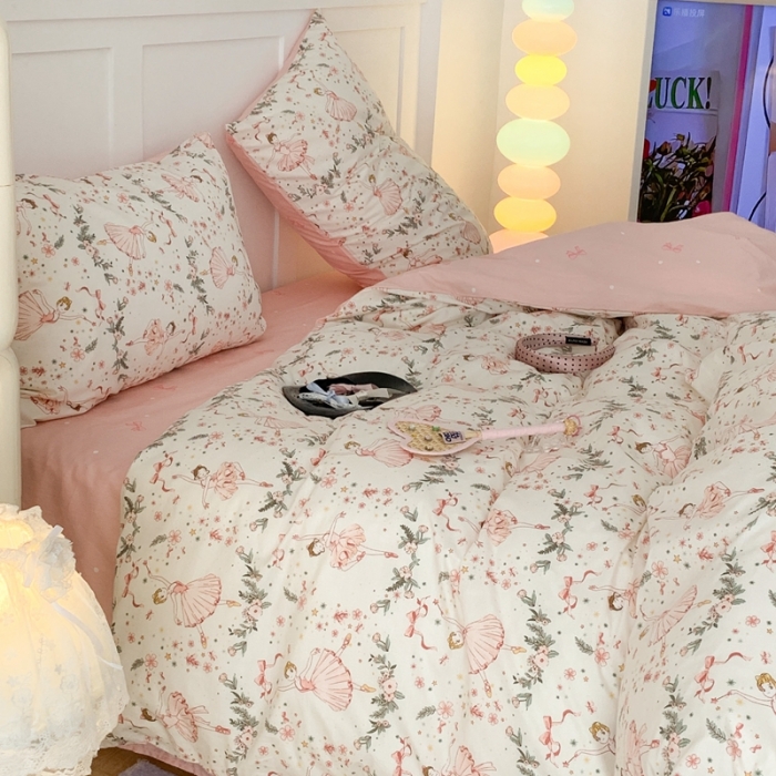 91家纺网 家纺一手货源 找家纺 昔可家纺 2023新款全棉四件套-第六批 芭蕾少女