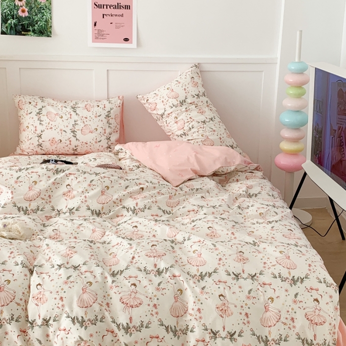 91家纺网 家纺一手货源 找家纺 昔可家纺 2023新款全棉四件套-第六批 芭蕾少女