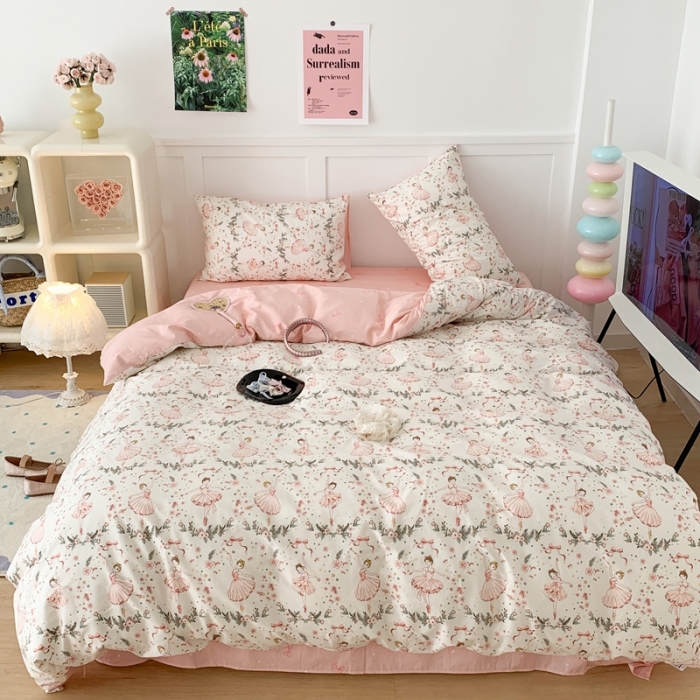 91家纺网 家纺一手货源 找家纺 昔可家纺 2023新款全棉四件套-第六批 芭蕾少女