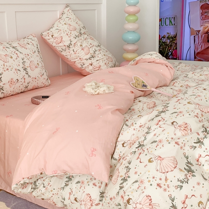 91家纺网 家纺一手货源 找家纺 昔可家纺 2023新款全棉四件套-第六批 芭蕾少女