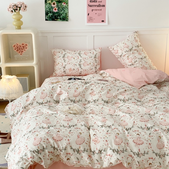 91家纺网 家纺一手货源 找家纺 昔可家纺 2023新款全棉四件套-第六批 芭蕾少女