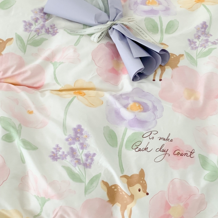 91家纺网 家纺一手货源 找家纺 昔可家纺 2023新款全棉四件套-第六批 花花小鹿