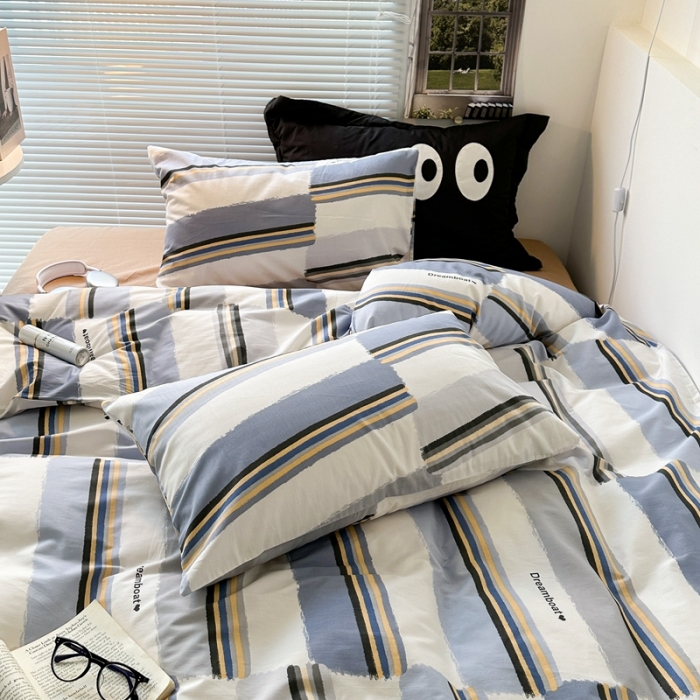 91家纺网 家纺一手货源 找家纺 昔可家纺 2023新款全棉学生季北欧风四件套 荷兰印象