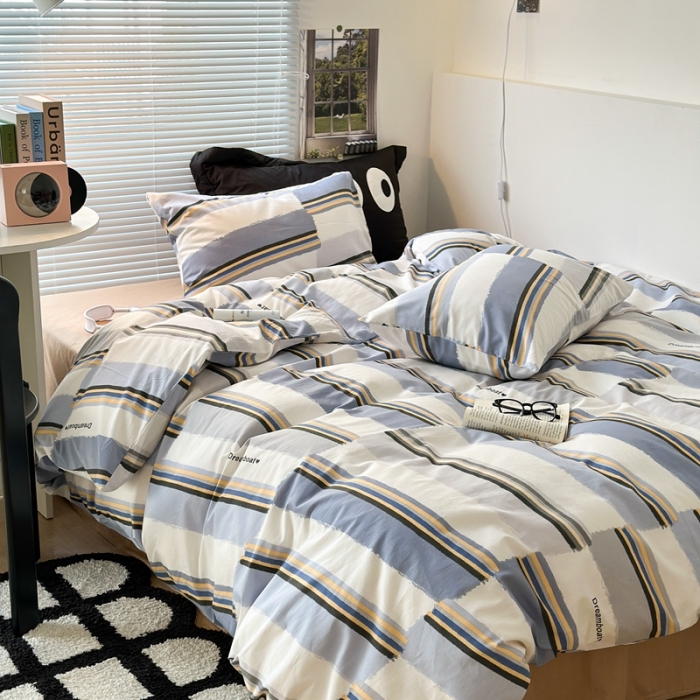 91家纺网 家纺一手货源 找家纺 昔可家纺 2023新款全棉学生季北欧风四件套 荷兰印象