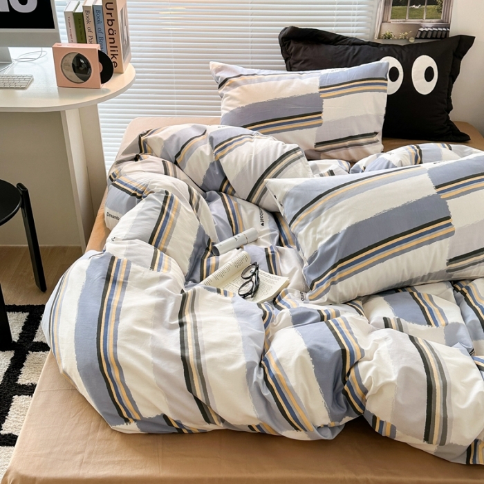 91家纺网 家纺一手货源 找家纺 昔可家纺 2023新款全棉学生季北欧风四件套 荷兰印象