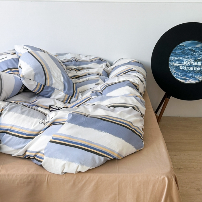 91家纺网 家纺一手货源 找家纺 昔可家纺 2023新款全棉学生季北欧风四件套 荷兰印象