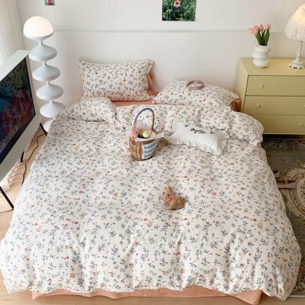 91家纺网 家纺一手货源 找家纺 （总）昔可家纺 2023新款双层纱枕头绑带版四件套