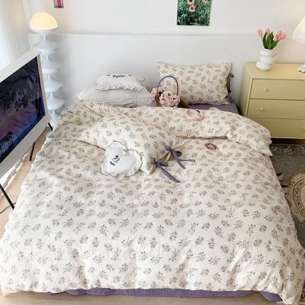 91家纺网 家纺一手货源 找家纺 （总）昔可家纺 2023新款双层纱枕头绑带版四件套