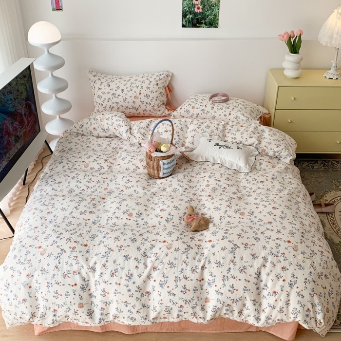 91家纺网 家纺一手货源 找家纺 （总）昔可家纺 2023新款双层纱枕头绑带版四件套