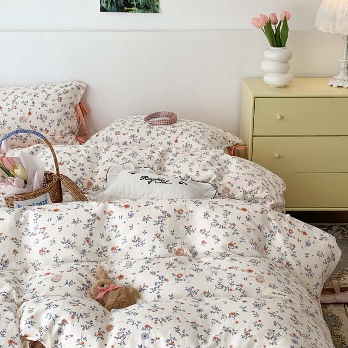 91家纺网 家纺一手货源 找家纺 （总）昔可家纺 2023新款双层纱枕头绑带版四件套