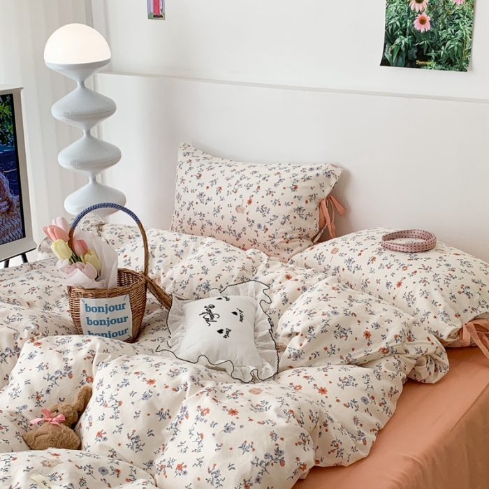 91家纺网 家纺一手货源 找家纺 （总）昔可家纺 2023新款双层纱枕头绑带版四件套