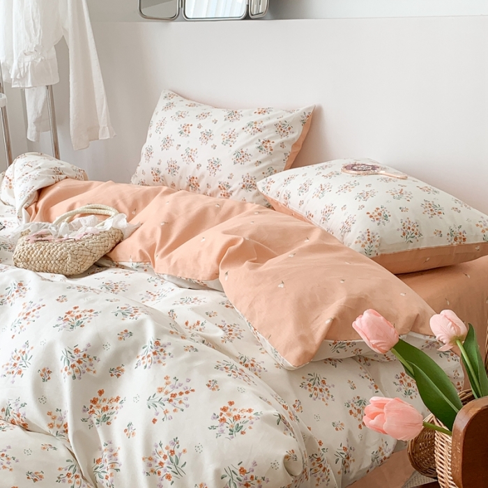 91家纺网 家纺一手货源 找家纺 （总）昔可家纺 2023新款全棉小花系列四件套