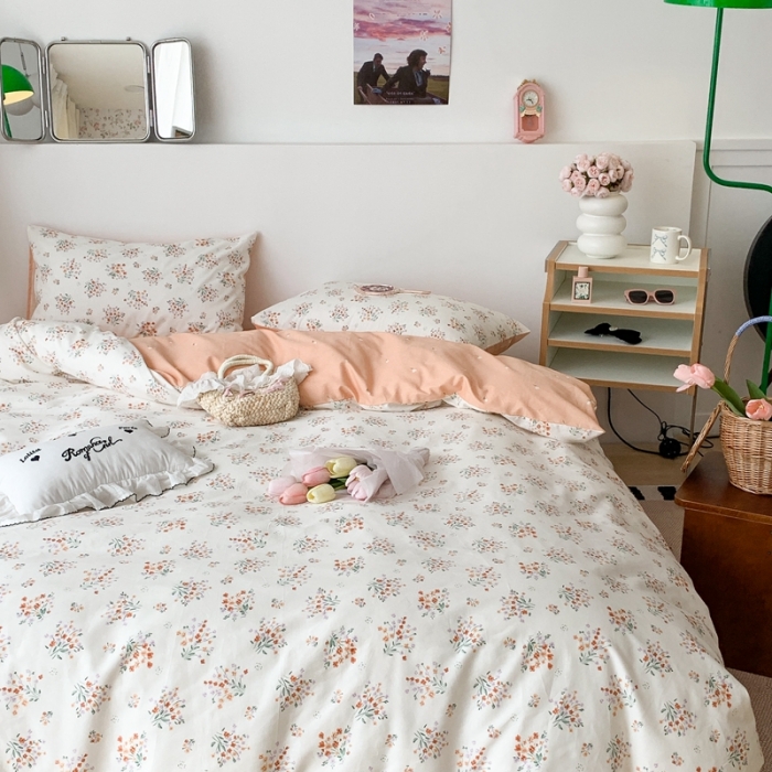 91家纺网 家纺一手货源 找家纺 （总）昔可家纺 2023新款全棉小花系列四件套