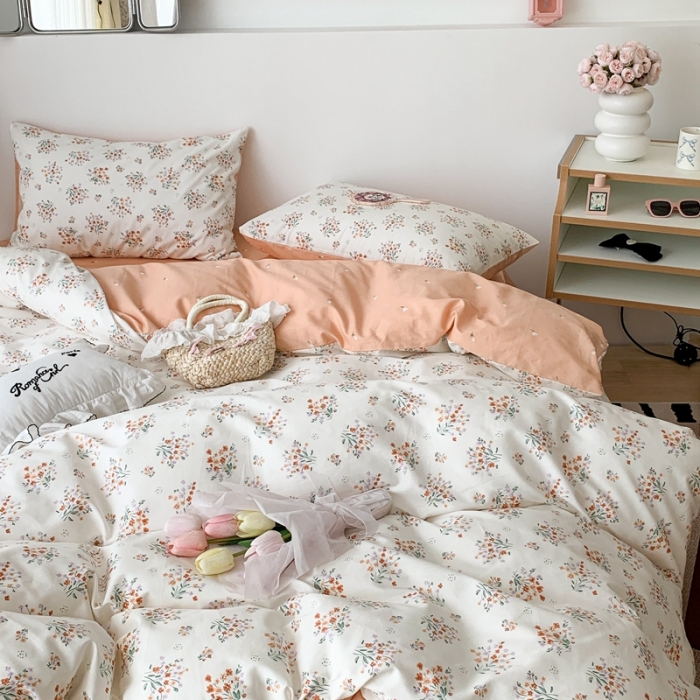 91家纺网 家纺一手货源 找家纺 （总）昔可家纺 2023新款全棉小花系列四件套