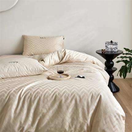 91家纺网 家纺一手货源 找家纺 安莱生活 2023爆款100S纯棉提花轻工艺刺绣系列四件套 轻工艺刺绣-温妮莎铂金