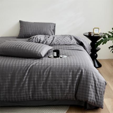 91家纺网 家纺一手货源 找家纺 安莱生活 2023爆款100S纯棉提花轻工艺刺绣系列四件套 轻工艺刺绣-雾都伦敦深灰