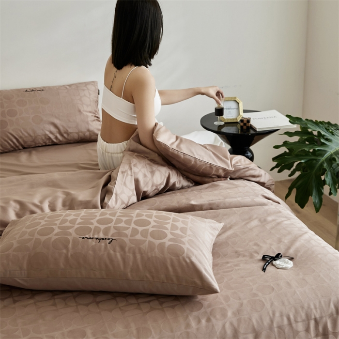 91家纺网 家纺一手货源 找家纺 安莱生活 2023爆款100S纯棉提花轻工艺刺绣系列四件套 轻工艺刺绣-冰岛恋歌