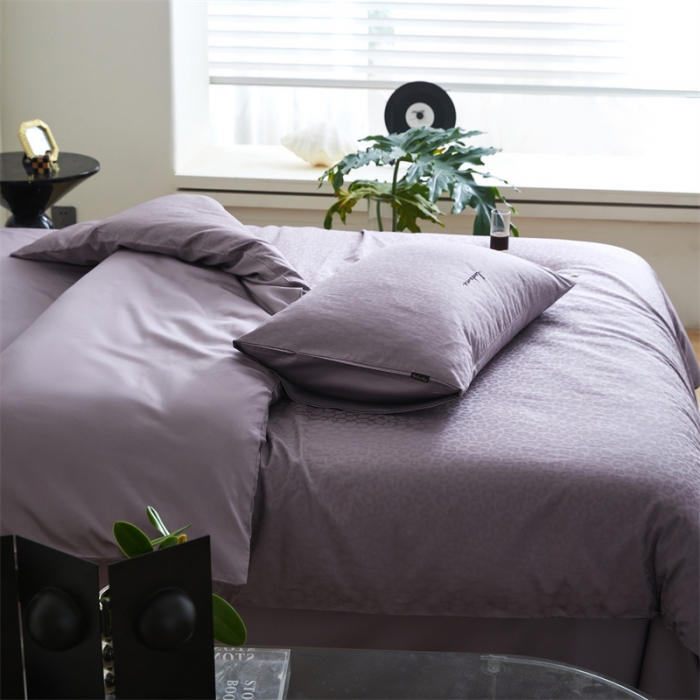 91家纺网 家纺一手货源 找家纺 安莱生活 2023爆款100S纯棉提花轻工艺刺绣系列四件套 轻工艺刺绣-狂野黛紫