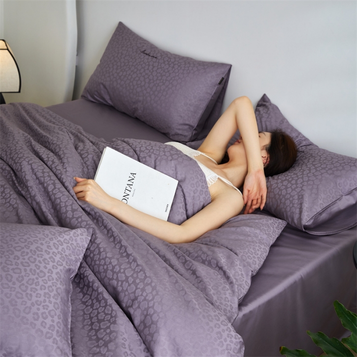 91家纺网 家纺一手货源 找家纺 安莱生活 2023爆款100S纯棉提花轻工艺刺绣系列四件套 轻工艺刺绣-狂野黛紫