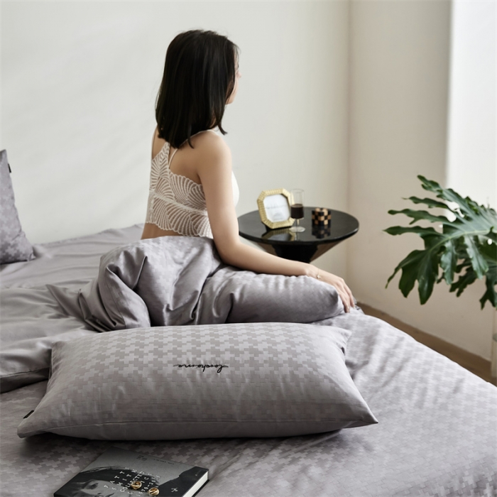 91家纺网 家纺一手货源 找家纺 安莱生活 2023爆款100S纯棉提花轻工艺刺绣系列四件套 轻工艺刺绣-太空漫步银灰