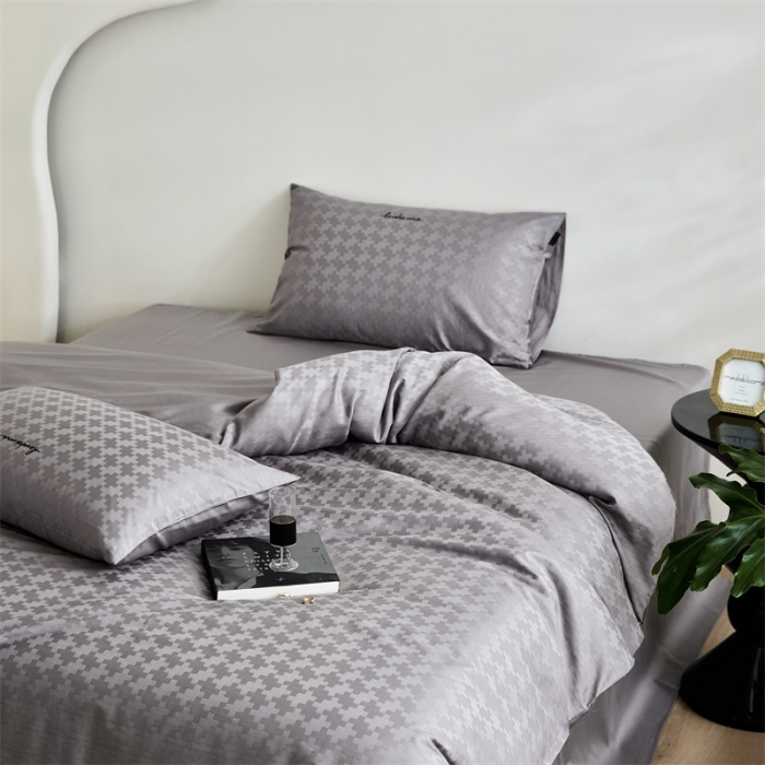 91家纺网 家纺一手货源 找家纺 安莱生活 2023爆款100S纯棉提花轻工艺刺绣系列四件套 轻工艺刺绣-太空漫步银灰