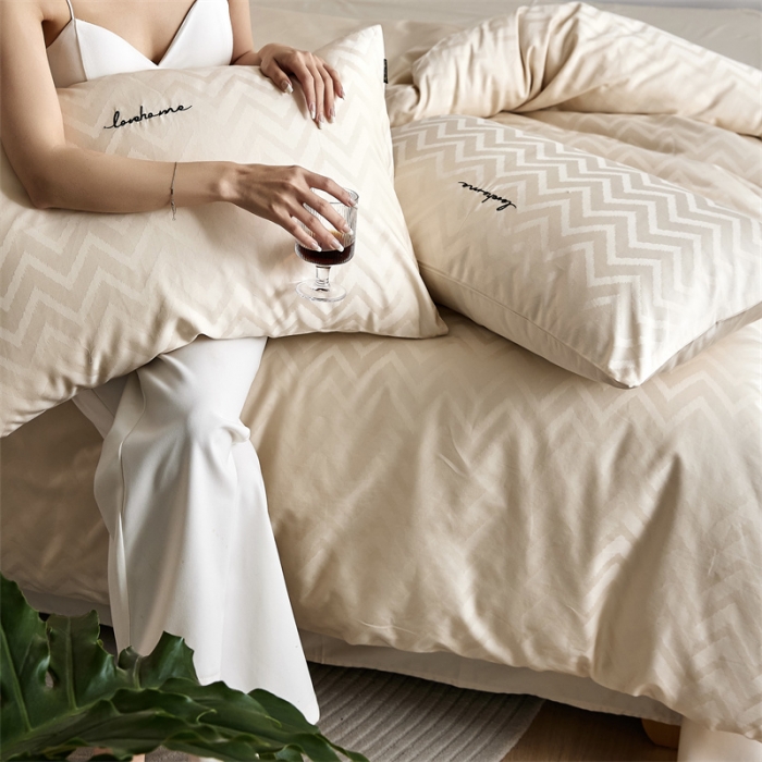 91家纺网 家纺一手货源 找家纺 安莱生活 2023爆款100S纯棉提花轻工艺刺绣系列四件套 轻工艺刺绣-温妮莎铂金