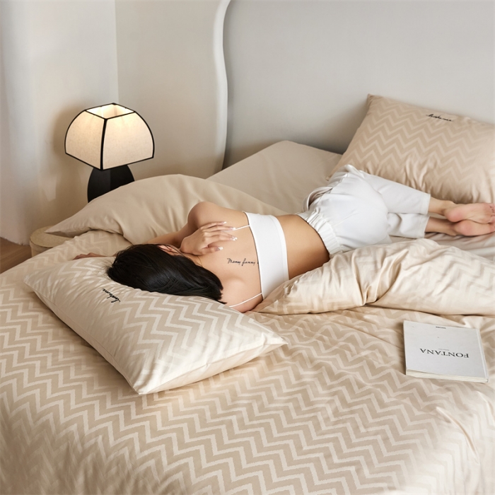 91家纺网 家纺一手货源 找家纺 安莱生活 2023爆款100S纯棉提花轻工艺刺绣系列四件套 轻工艺刺绣-温妮莎铂金