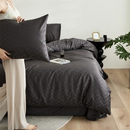 安莱生活 2023爆款100S纯棉提花轻工艺刺绣系列四件套 轻工艺刺绣-温妮莎深灰