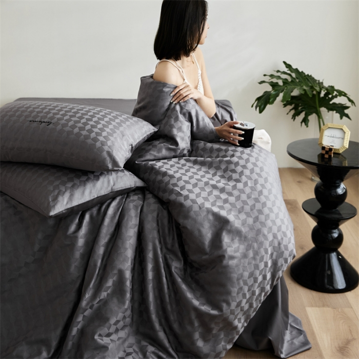 91家纺网 家纺一手货源 找家纺 安莱生活 2023爆款100S纯棉提花轻工艺刺绣系列四件套 轻工艺刺绣-雾都伦敦深灰