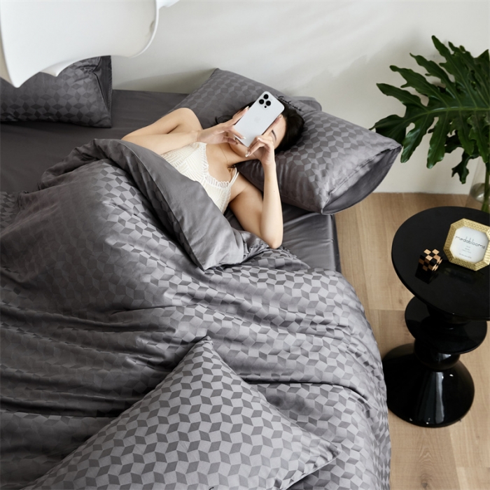 91家纺网 家纺一手货源 找家纺 安莱生活 2023爆款100S纯棉提花轻工艺刺绣系列四件套 轻工艺刺绣-雾都伦敦深灰