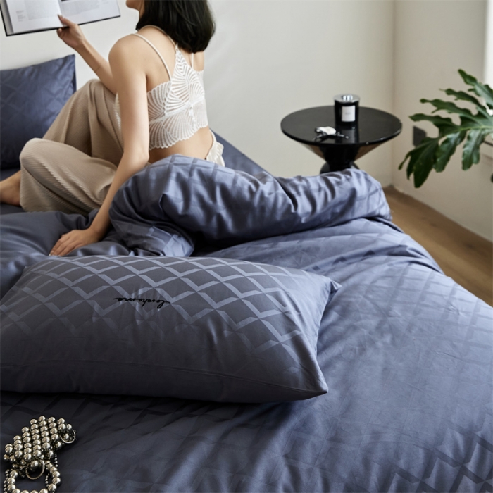 91家纺网 家纺一手货源 找家纺 安莱生活 2023爆款100S纯棉提花轻工艺刺绣系列四件套 轻工艺刺绣-星耀