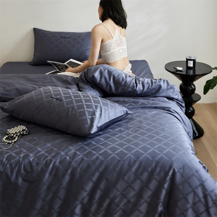 91家纺网 家纺一手货源 找家纺 安莱生活 2023爆款100S纯棉提花轻工艺刺绣系列四件套 轻工艺刺绣-星耀