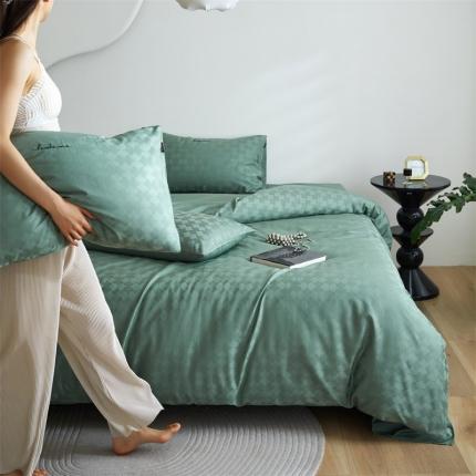 安莱生活 2023爆款100S纯棉提花轻工艺刺绣系列四件套 轻工艺刺绣-月石浪漫嫩绿