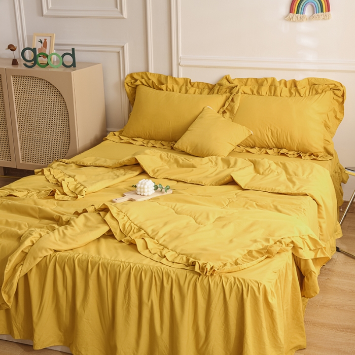 91家纺网 家纺一手货源 找家纺 （总）小主驾到 2023新款公主风系列荷叶边款夏被四件套