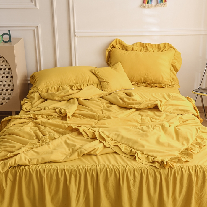 91家纺网 家纺一手货源 找家纺 （总）小主驾到 2023新款公主风系列荷叶边款夏被四件套