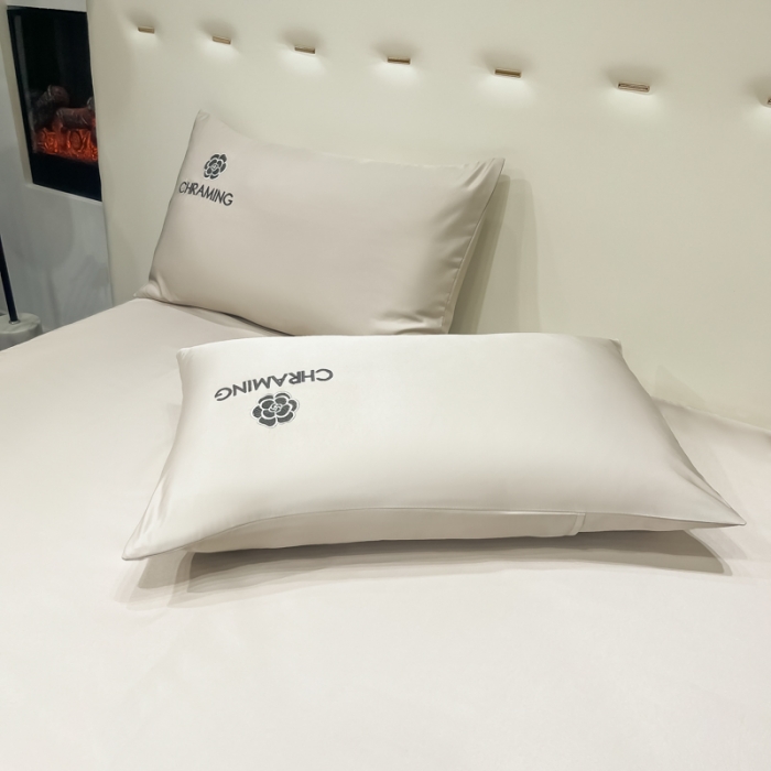 91家纺网 家纺一手货源 找家纺 笠裙 2024夏季新款 绣花款 水洗真丝天丝冰丝刺绣单床裙床罩 浅灰银