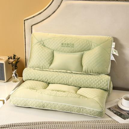 梵羽枕芯 2023新款草本牵引荞麦枕头枕芯 绿色