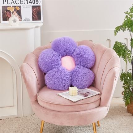 91家纺网 家纺一手货源 找家纺 2025跨境水貂绒长毛绒花瓣坐垫花朵抱枕靠垫沙发垫汽车靠背飘窗床头摆件亚马逊