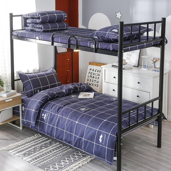 91家纺网 家纺一手货源 找家纺 （总）2025水洗棉印花学生宿舍六件套 羽丝绒床垫床单款六件套