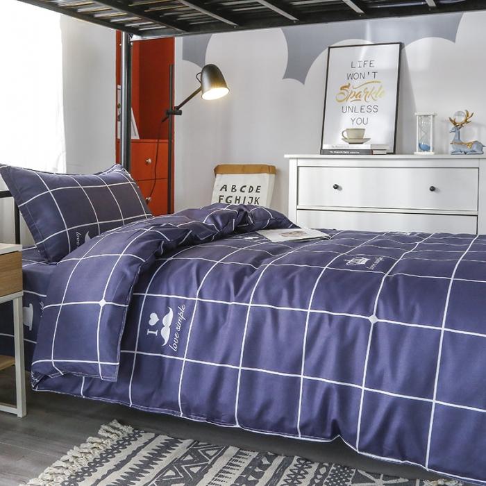 91家纺网 家纺一手货源 找家纺 （总）2025水洗棉印花学生宿舍六件套 羽丝绒床垫床单款六件套