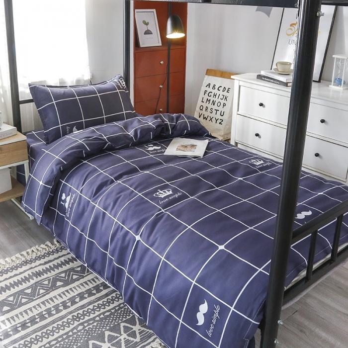 91家纺网 家纺一手货源 找家纺 （总）2025水洗棉印花学生宿舍六件套 羽丝绒床垫床单款六件套